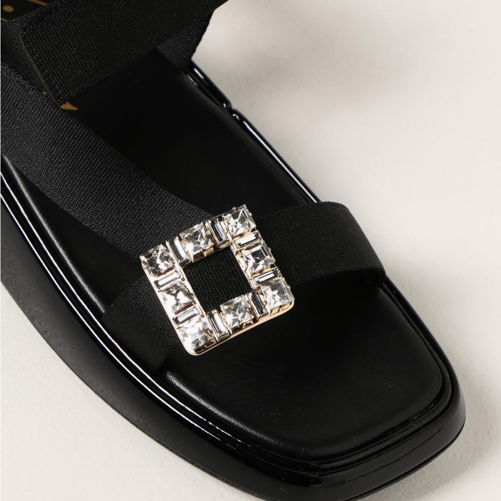 NIB $1295 ROGER VIVIER Vivier Slide Trekky sandals with crystal buckle size 40 - Picture 8 of 10